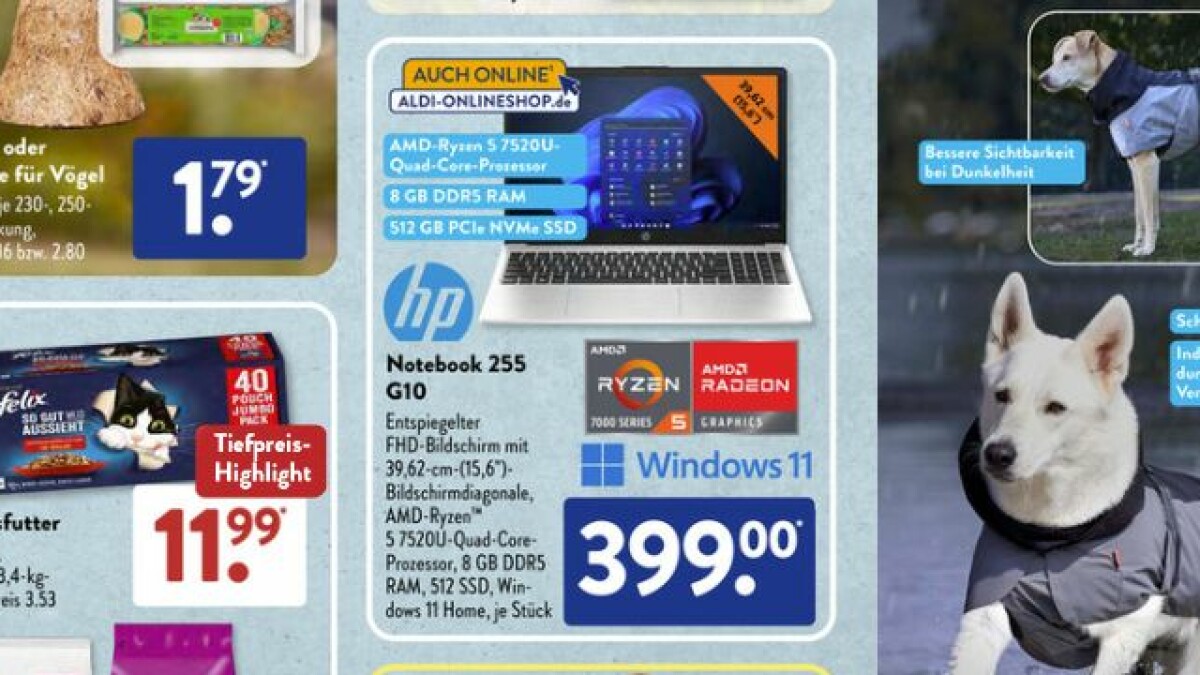 Nur bei Aldi Dieses LaptopSchnäppchen von HP bekommt ihr 50 Euro