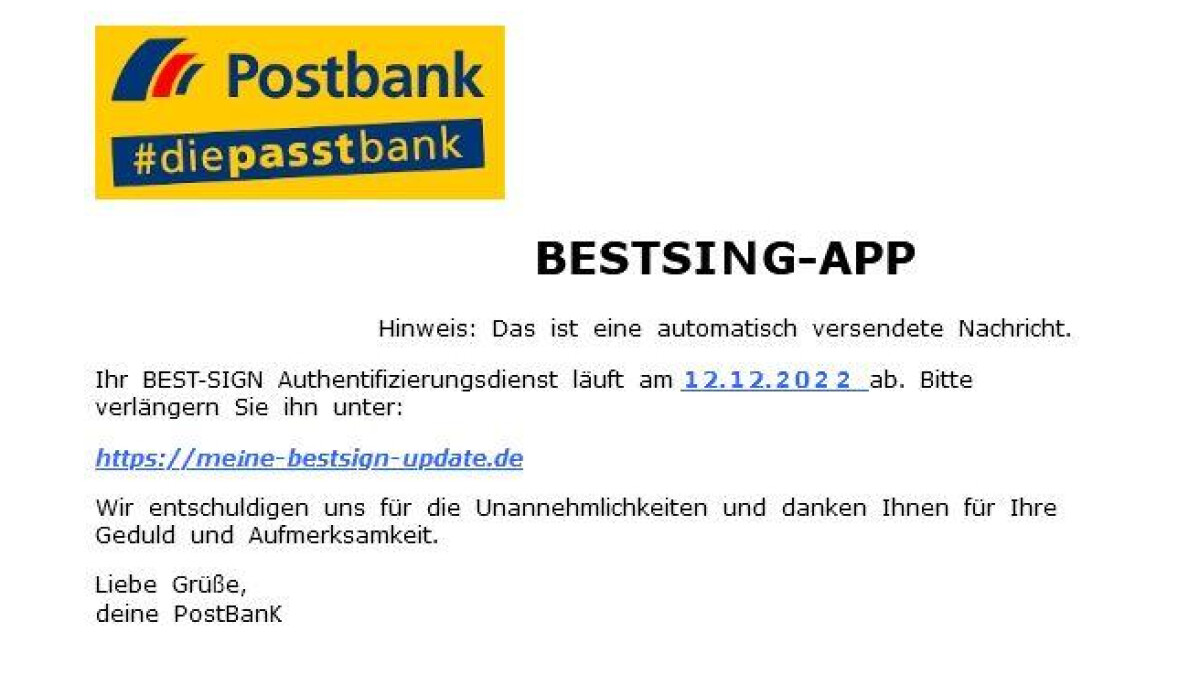 Postbank-Phishing: Verlängerung Der BestSign-App | NETZWELT