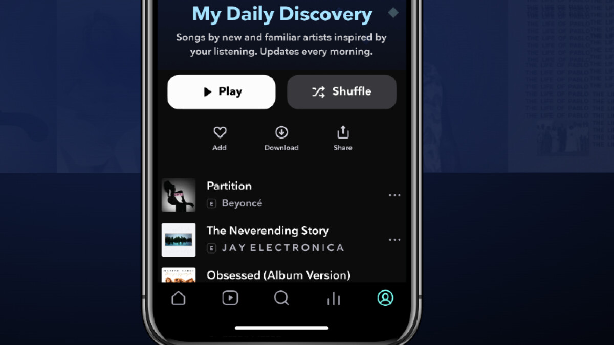En la aplicación Tidal puedes cambiar fácilmente tu cuenta y seguir escuchando música a través de Bluetooth en tus dispositivos Google Nest.