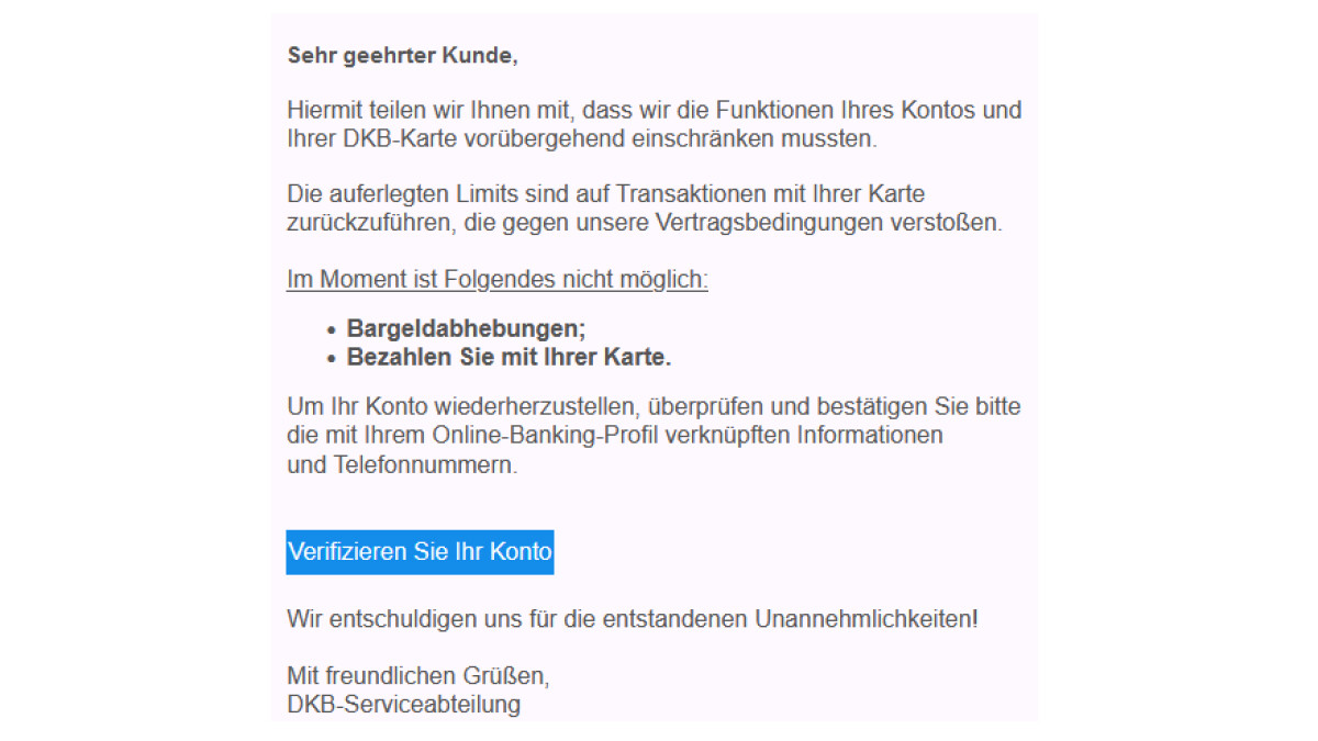 "Wichtiger Hinweis: Vom 03.05.2022": Phishing-Masche Hat DKB-Kunden Im ...