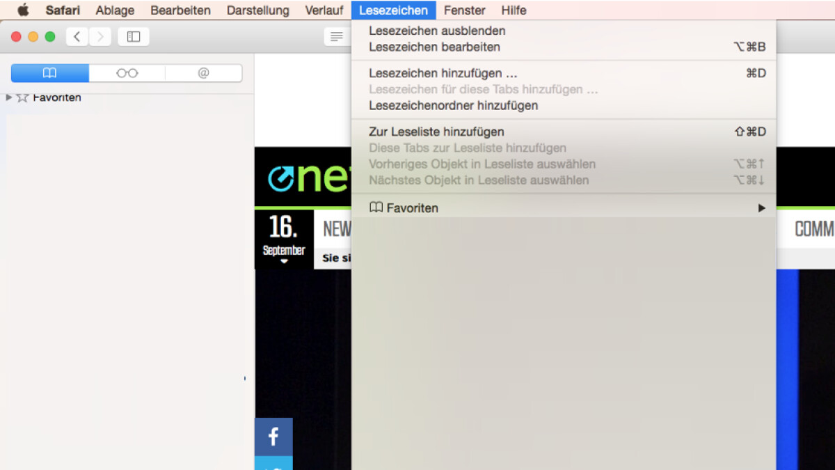 Lesezeichen lassen sich im Safari-Browser einfach verwalten und importieren.