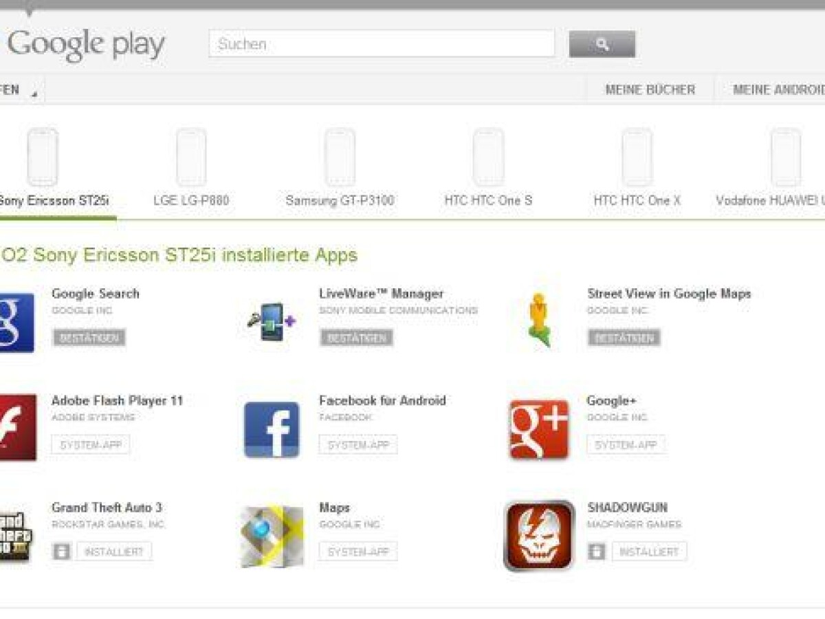 Nutzer k&ouml;nnen &uuml;ber die Webversion von Google Play nun auch Apps von ihrem Tablet-PC deinstallieren oder aktualisieren.