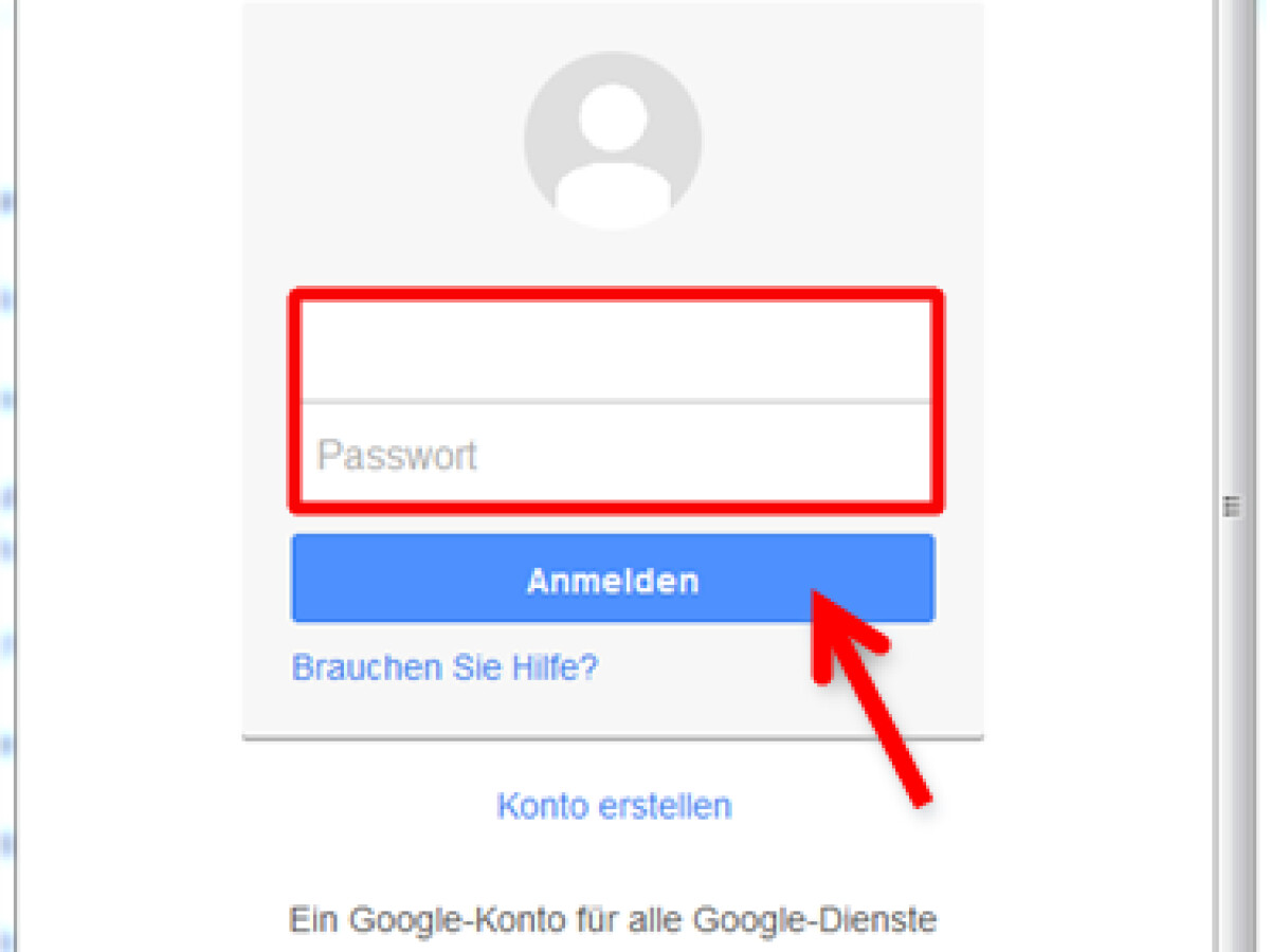 Mit Google-Account anmelden.