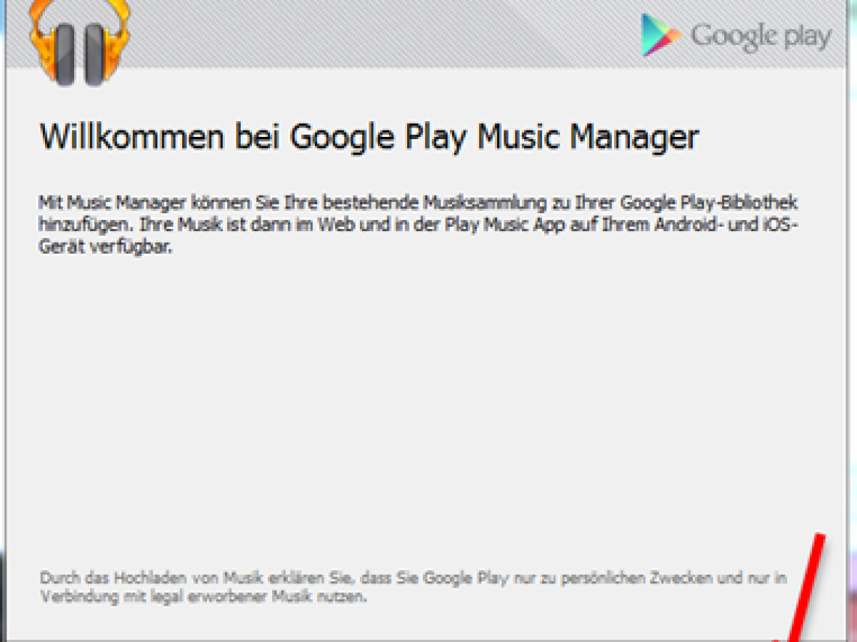 Music Manager wird gestartet.