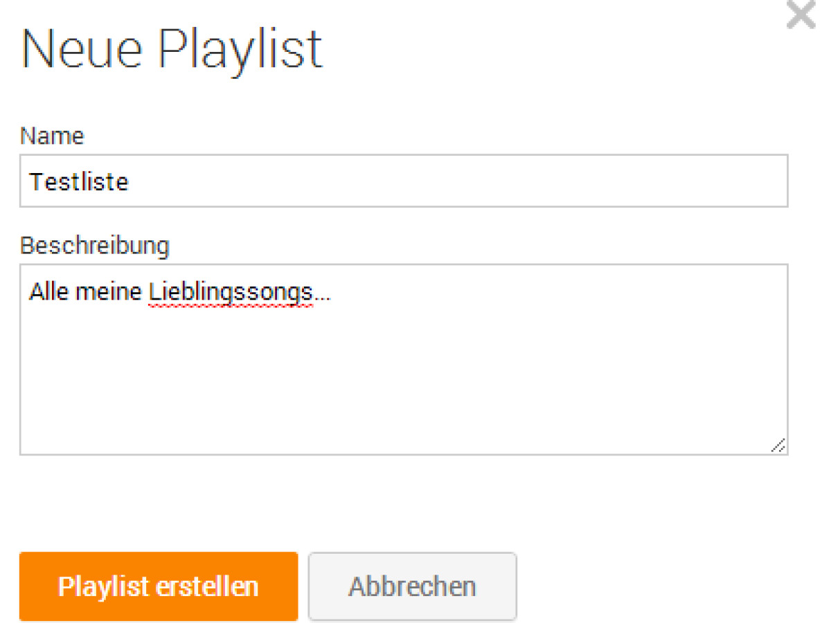 Playlist benennen.