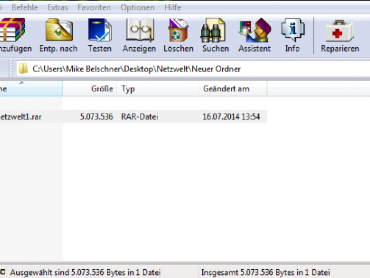 rar archive reparieren