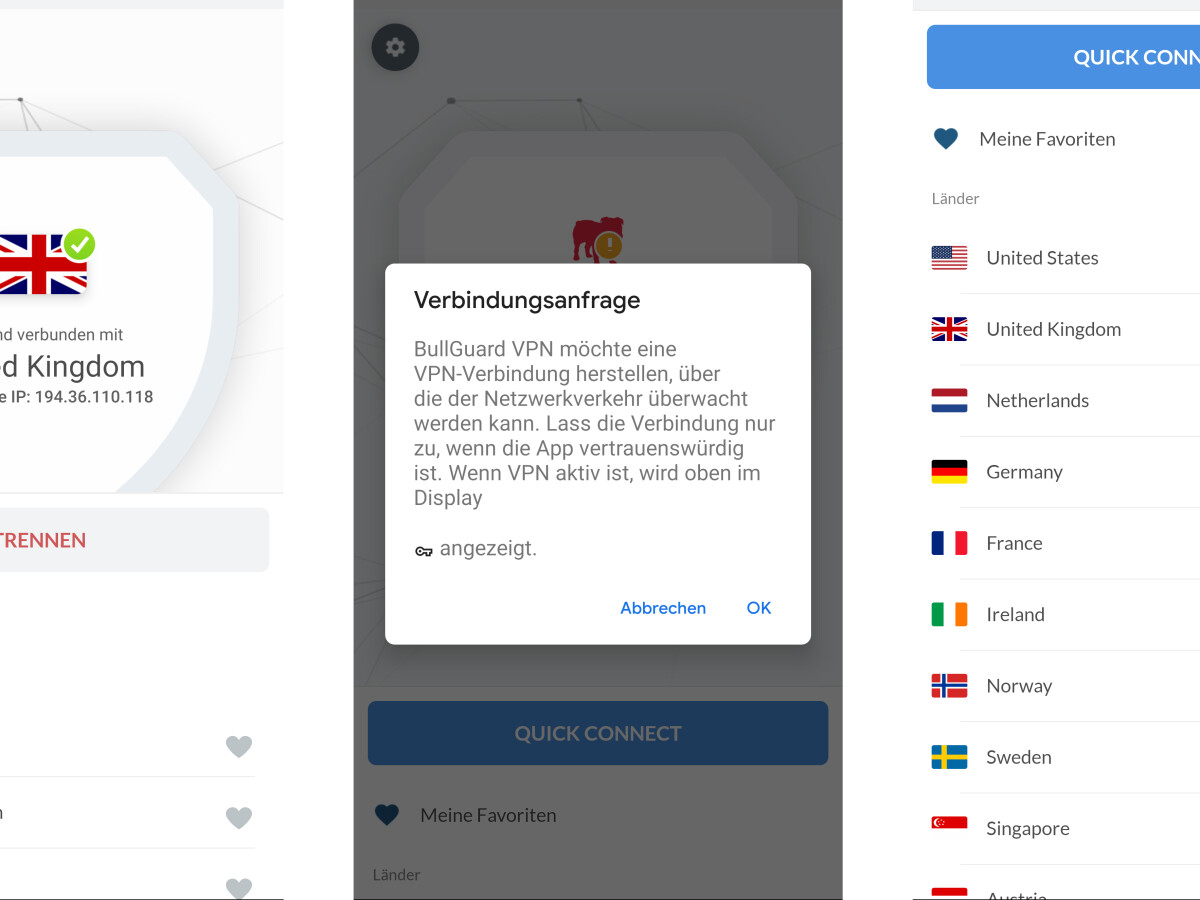 Bullguard Vpn Im Test Quick Connect Mit Dem Kill Switch Netzwelt