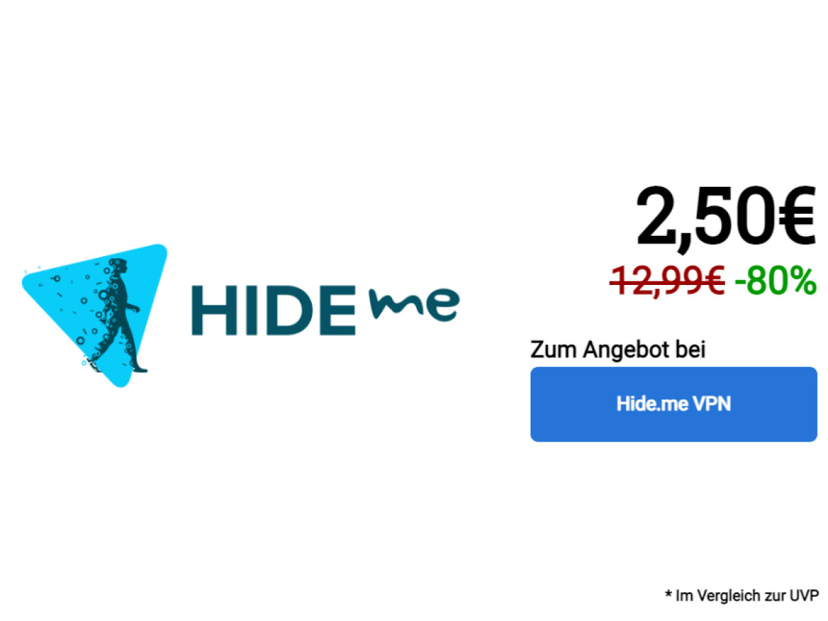 Hide.me VPN-Zweijahresplan zum monatlichen Preis von 2,50 Euro