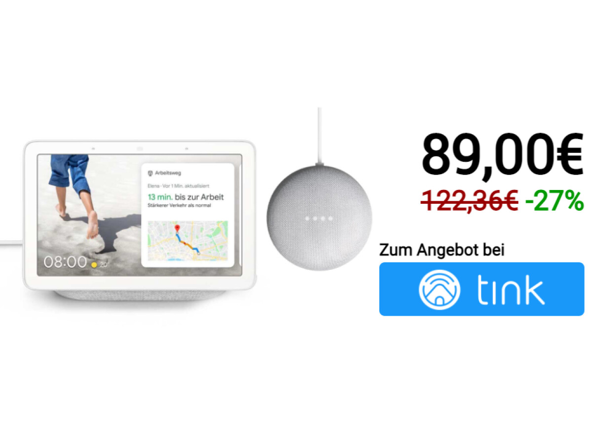 Google Nest Hub + gratis Google Nest Mini