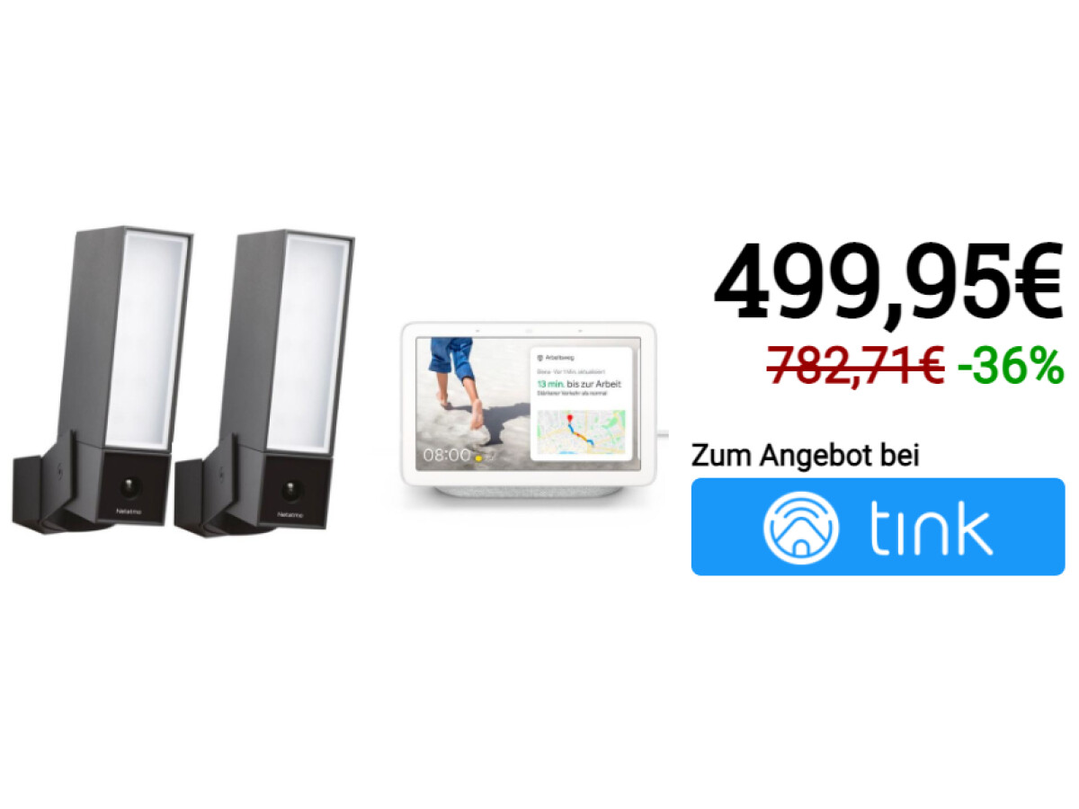 Netatmo Smarte Außenkamera 2er-Set + Google Nest Hub