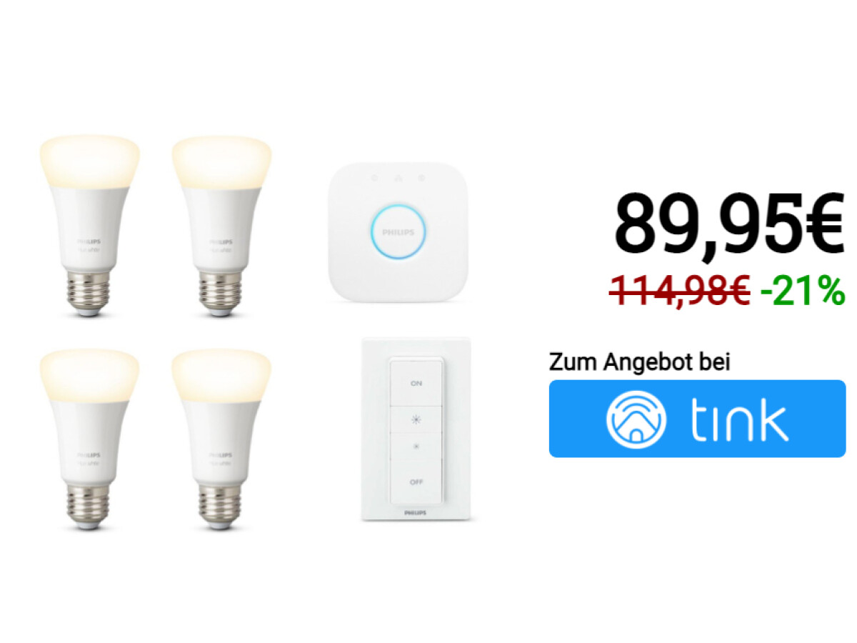 Philips Hue White E27 Bluetooth Starter Kit + gratis White E27 Bluetooth Lampe