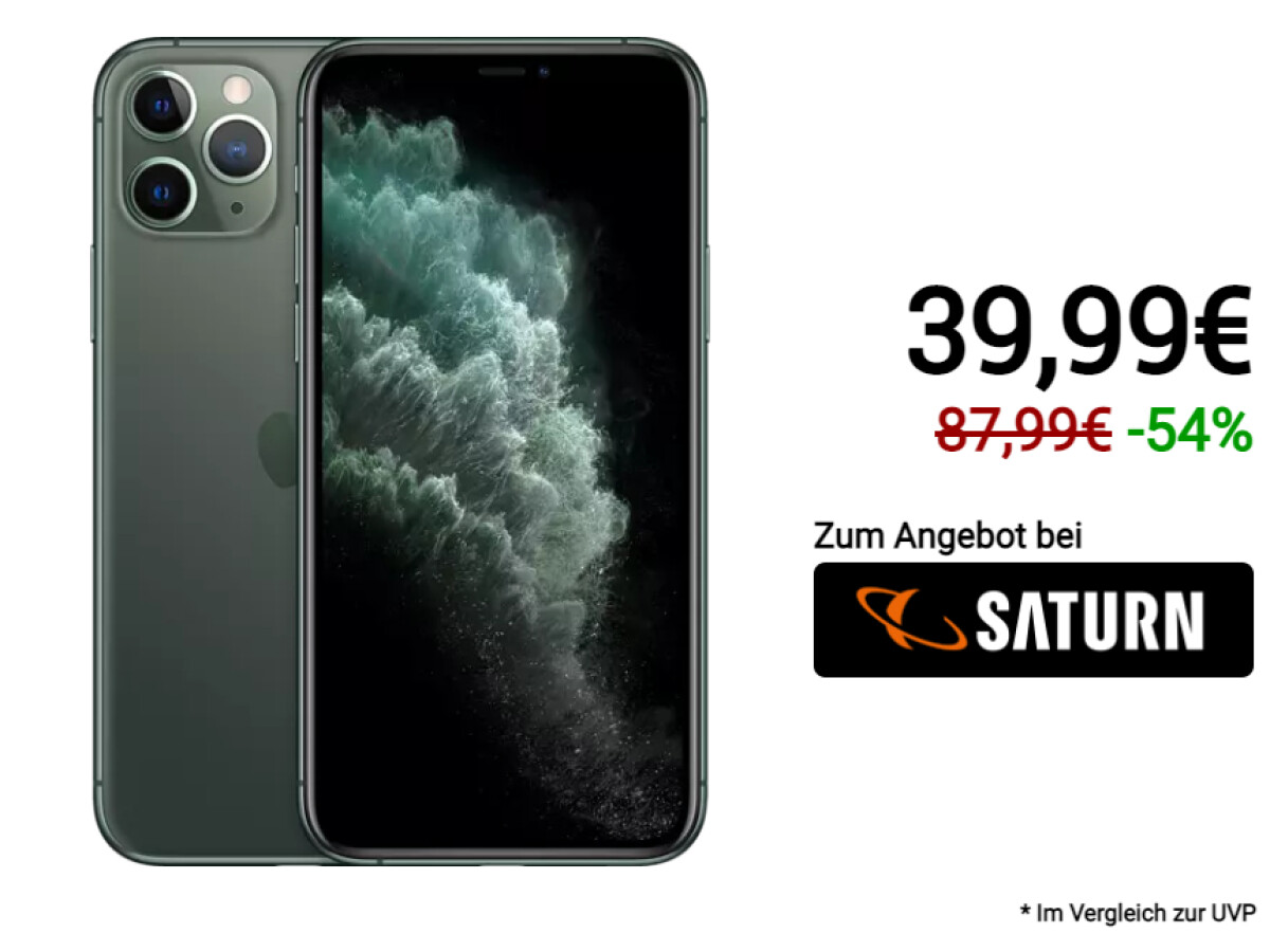 iPhone 11 Pro (64 gigabytes) with all-network flat rate and 40 gigabytes of surfing volume