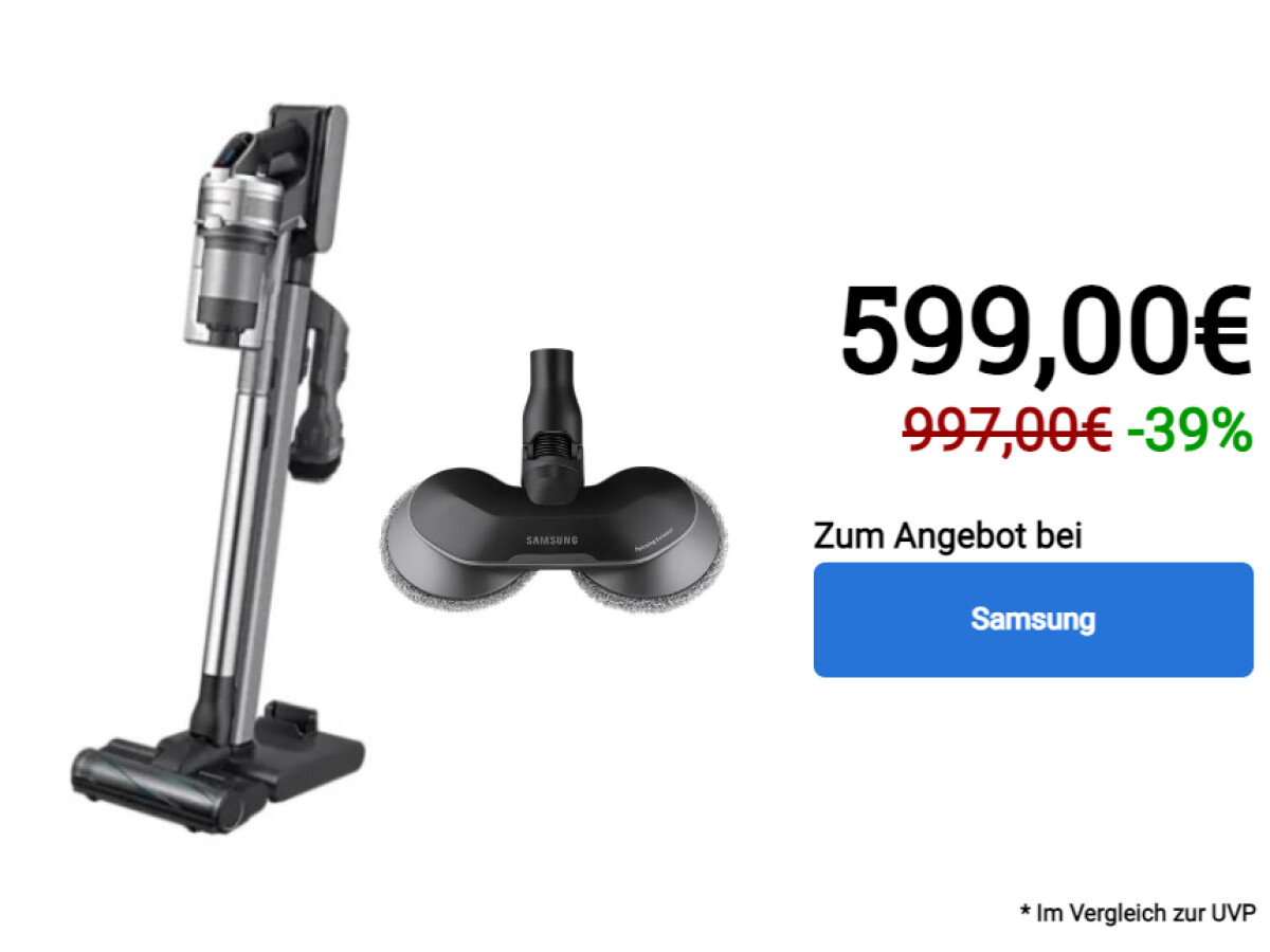 Staubsauger Angebot Samsung Jet Inklusive Gratis Wischaufsatz Im Wert Von 149 Euro NETZWELT