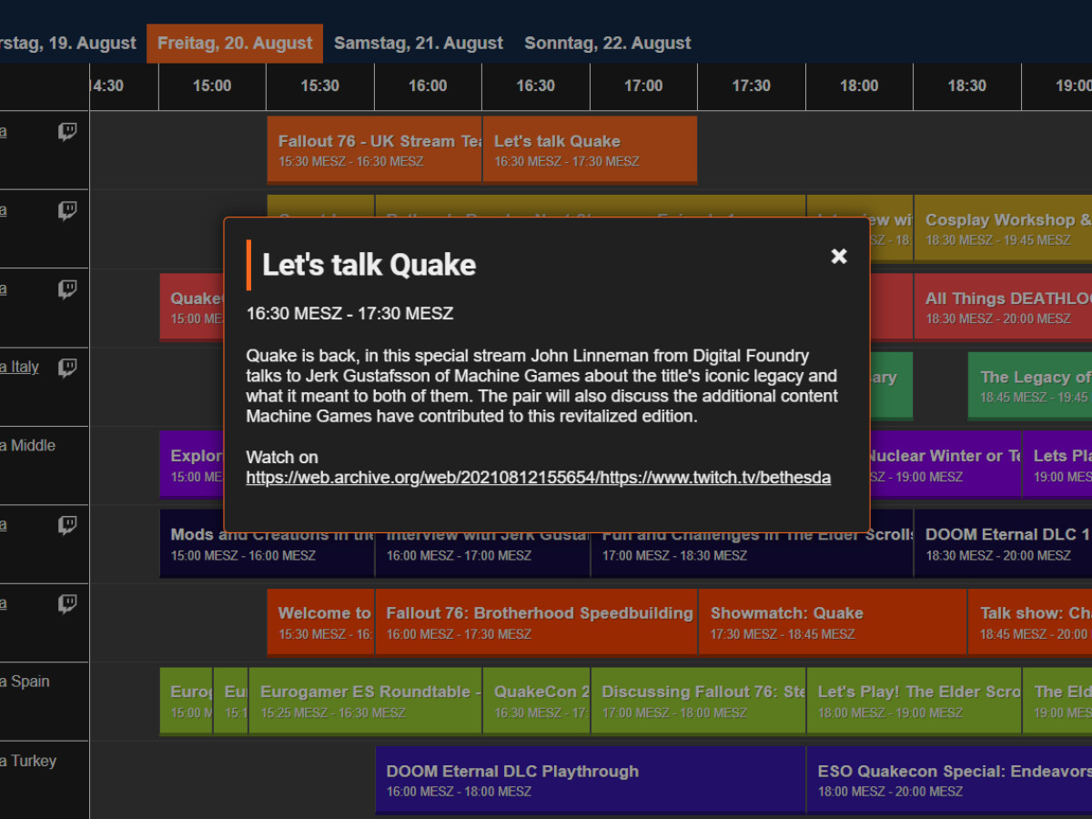 The QuakeCon schedule may be leaking a new game.