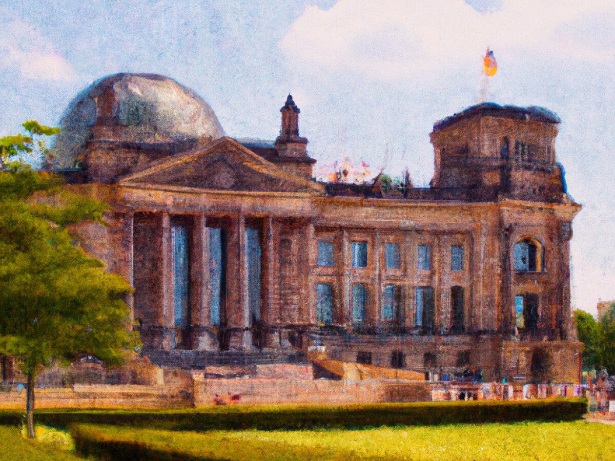 Así luce el edificio Monet Reichstag generado por DALL-E 2. 
