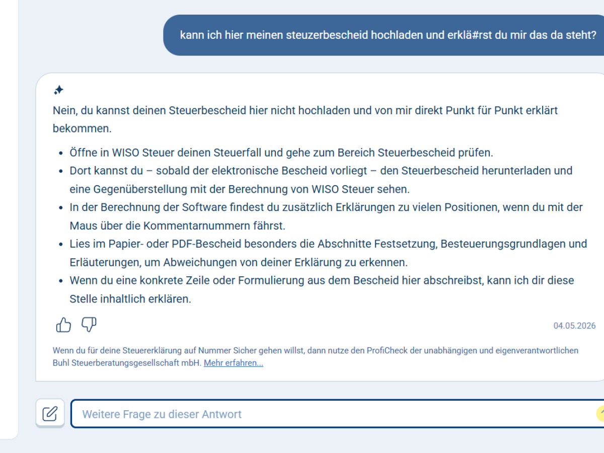 Etwas umständlich: Wer Steuerbescheide verstehen will, muss mit "Copy&Paste" arbeiten.