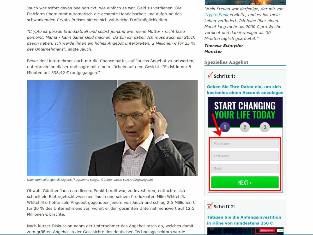 Deutsche Fernsehmoderator Günther Jauch