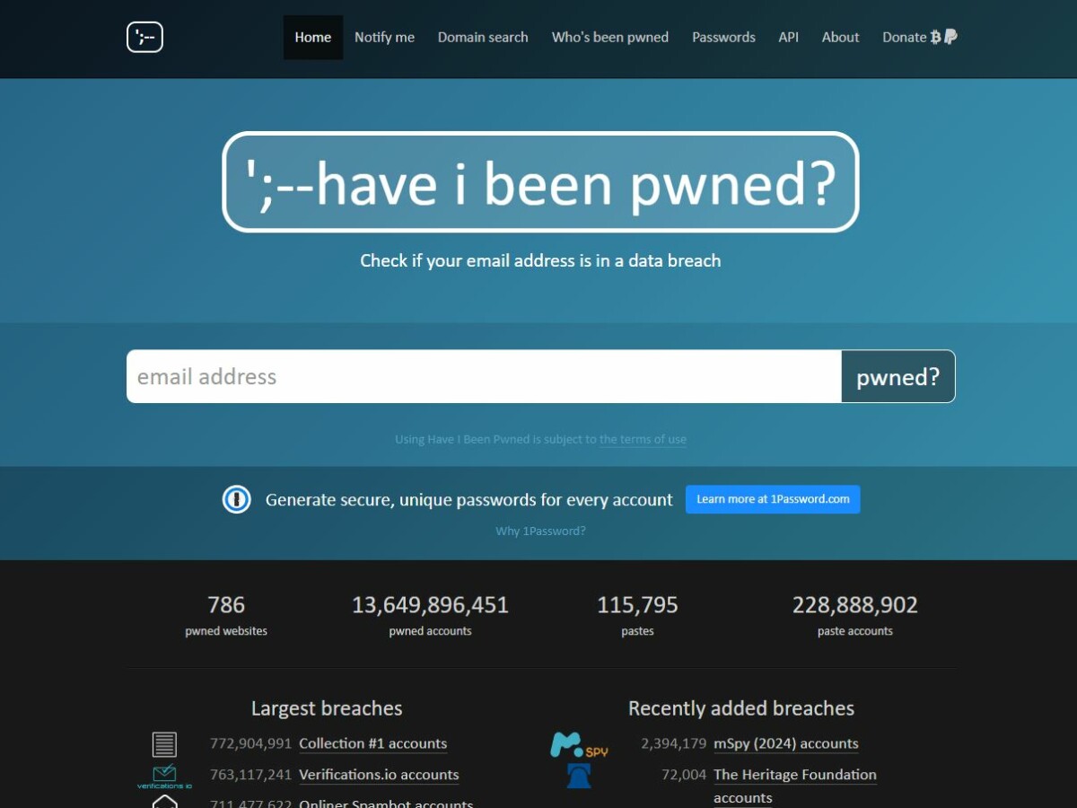Have I Been Pwned aktualisiert Liste der betroffenen E-Mail-Adressen