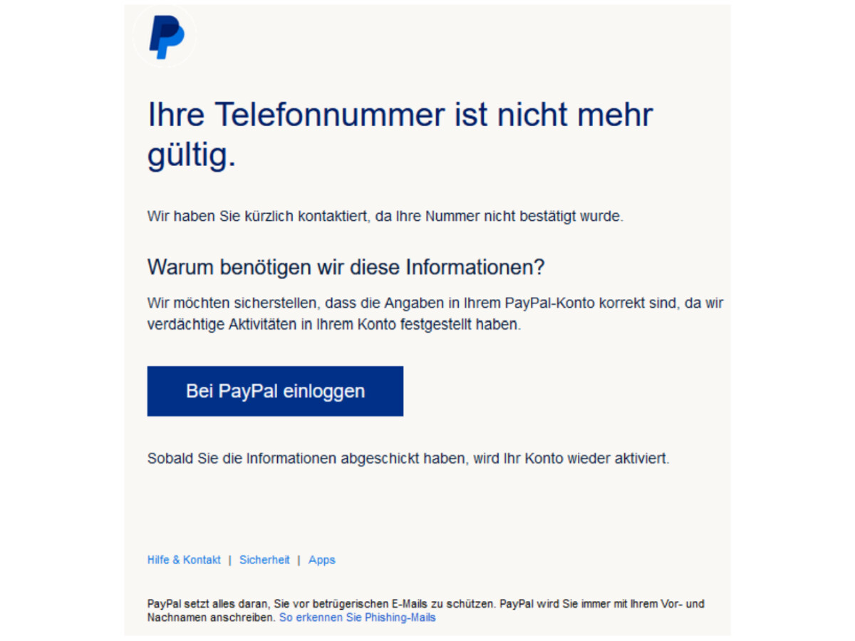 Cet email ne provient pas de PayPal.