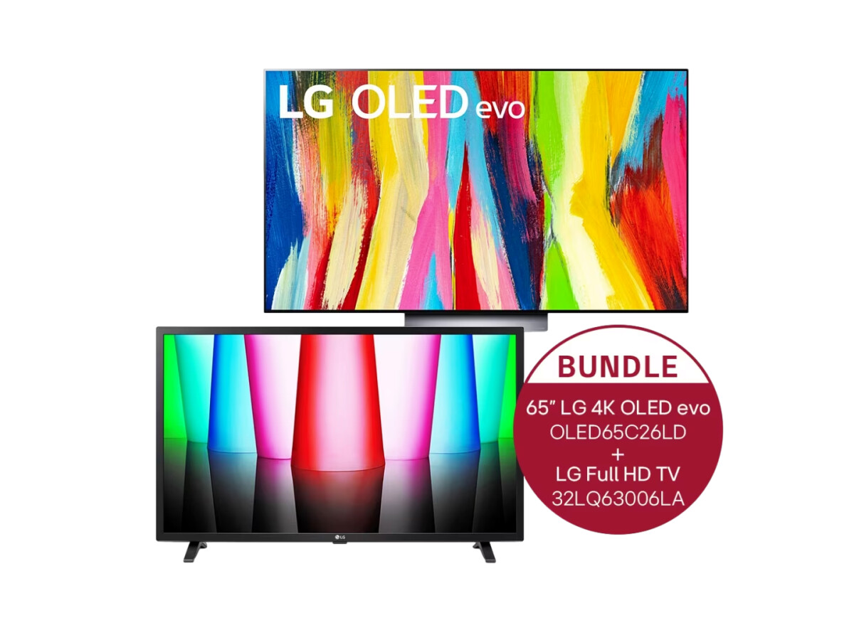 Televisor LG 4K OLED de 65 pulgadas + Televisor LG Full HD de 32 pulgadas 