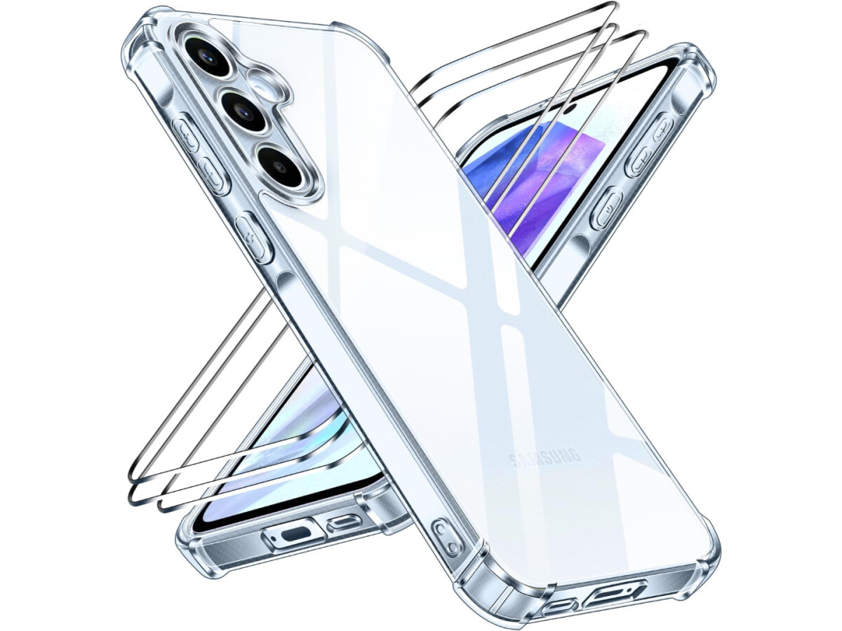 iVoler offers a transparent, non-yellowing case for the Galaxy A55.