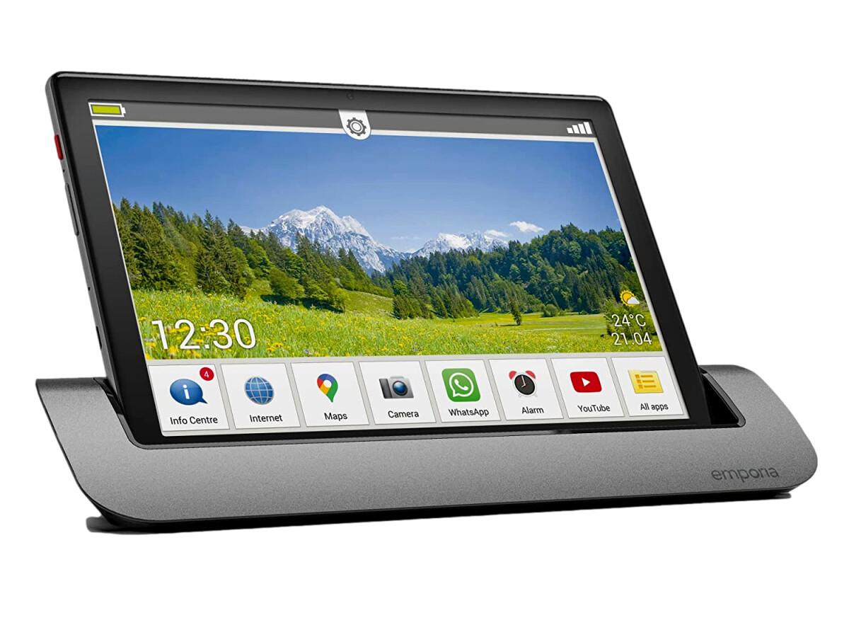 emporiaTABLET |  Tableta senior 4G Voltio |  Tablet PC con tarjeta SIM |  pantalla de 10,1 pulgadas |  androide 11 |  Cámara de 13 megapíxeles |  negro aislado