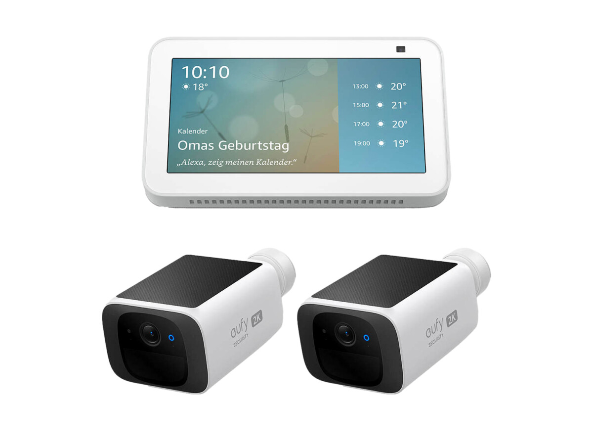 eufy SoloCam S220 - lot de 2 + Amazon Echo Show 5 gratuit