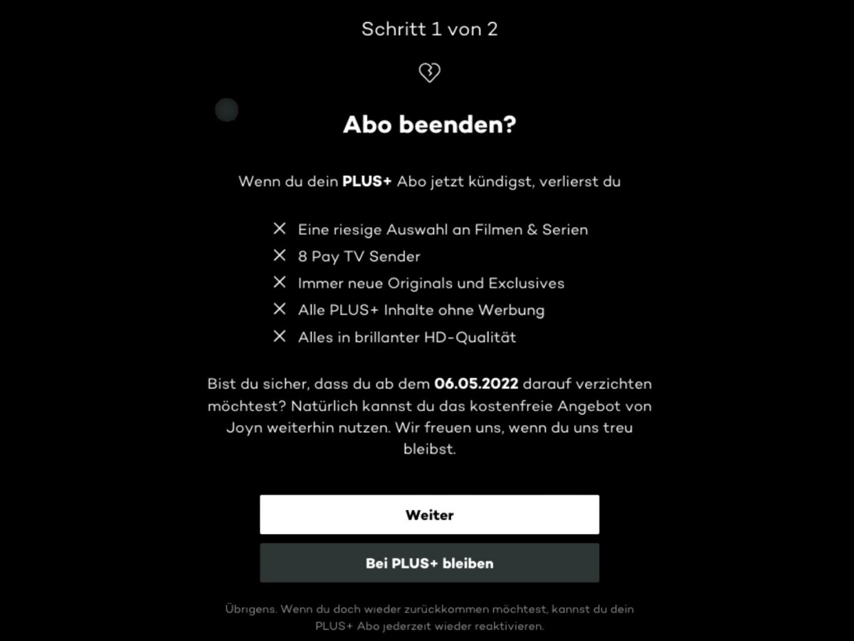 Joyn Plus+ kündigen So beendet ihr euer Abo beim deutschen
