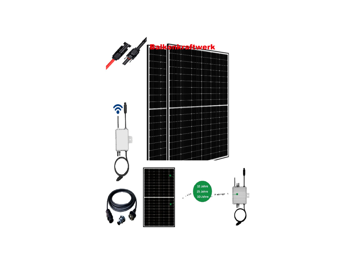 Sistema solar fotovoltaico de planta eléctrica para balcón de 800W/800W listo para enchufar WIFI Deye Sun