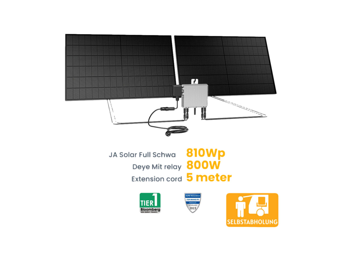 Duo balcony power plant with 810 watt peak for self-collection