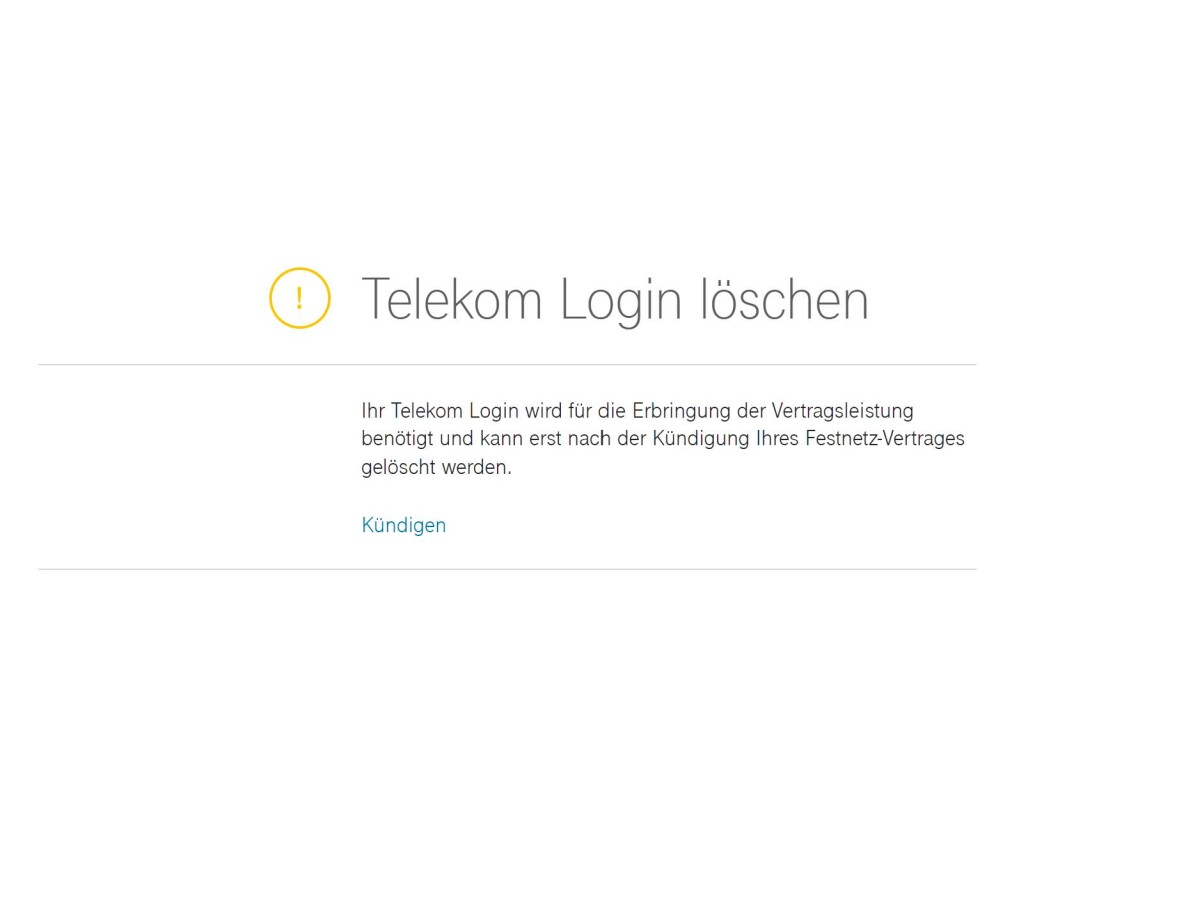 Cuando elimine su cuenta de cliente, también se eliminarán sus datos almacenados en Telekom.
