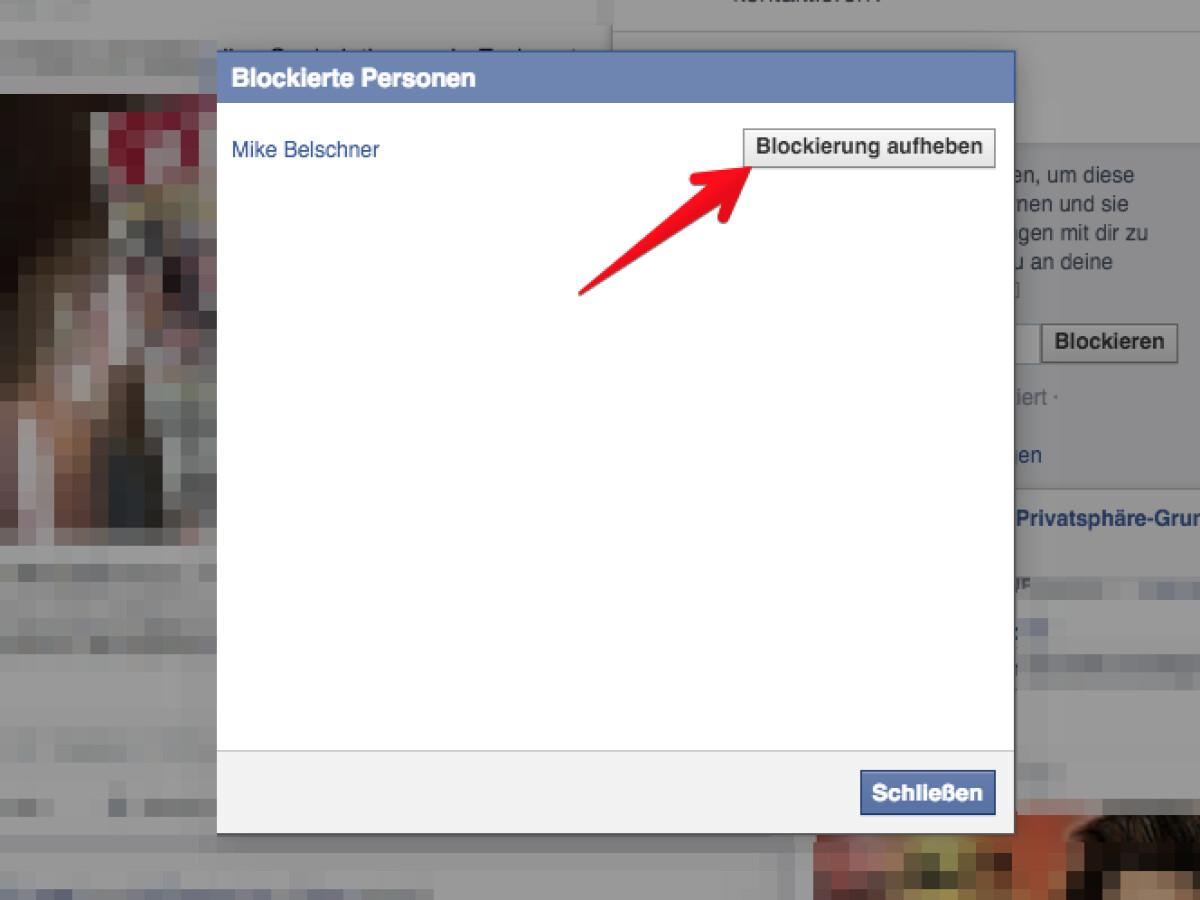 Aufheben instagram blockierte personen Facebook: Blockierung