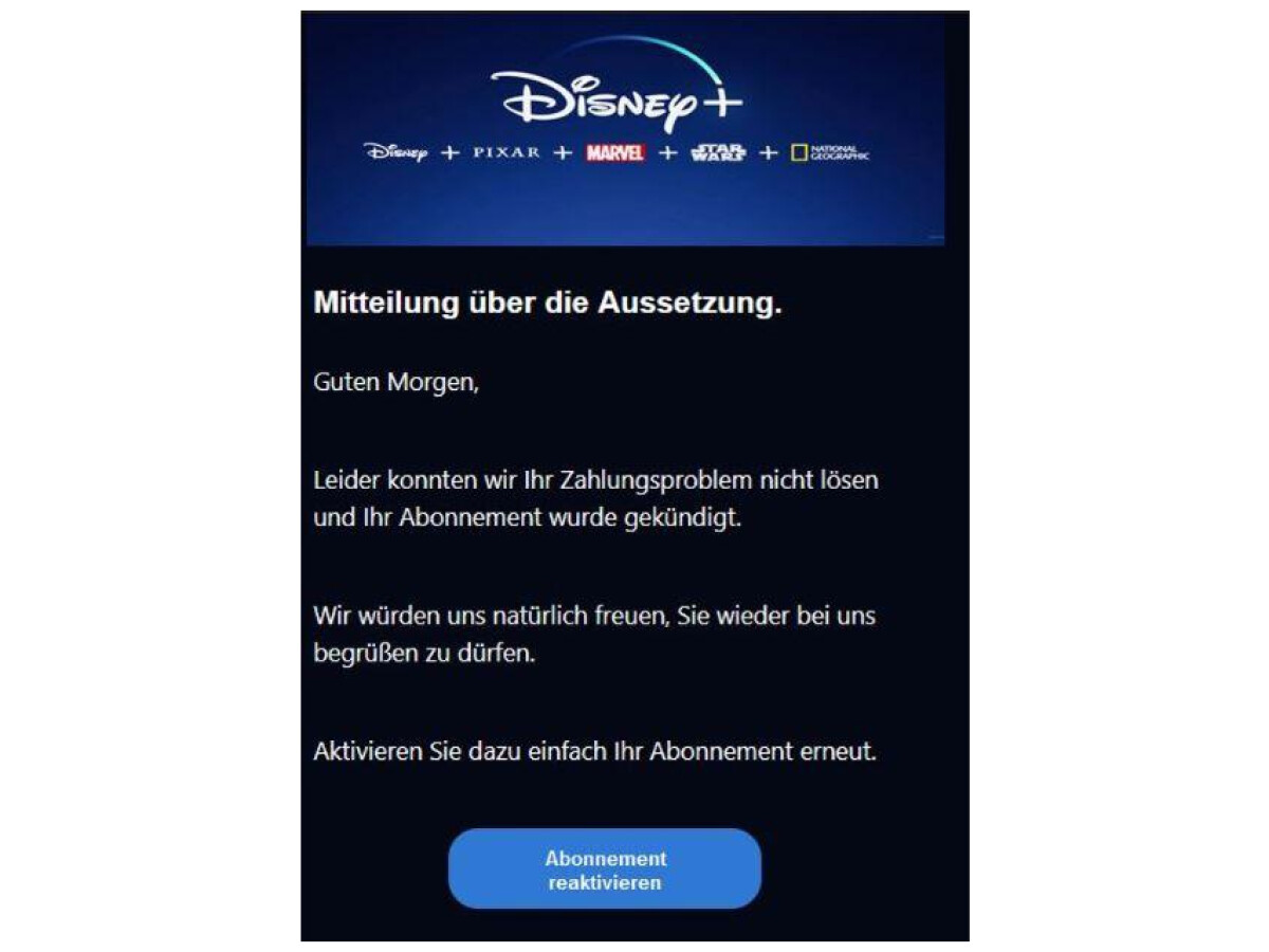 Disney+ phishing