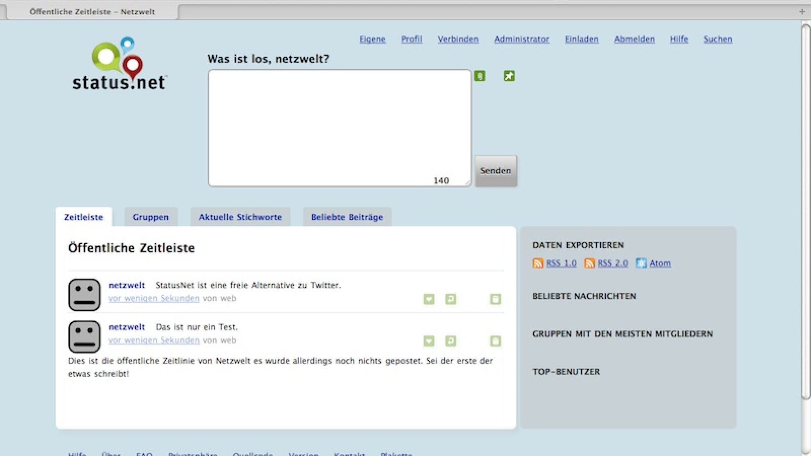 StatusNet - Alternative zu Twitter | NETZWELT