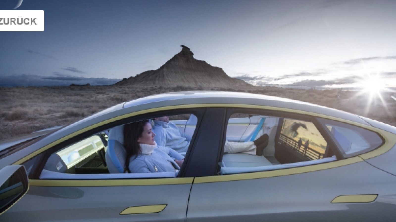 Das Auto findet den Weg in Zukunft wohl alleine. Die Besatzung kann sich daher auf der Langstrecke entspannt zurücklegen. (Bild: Rinspeed)