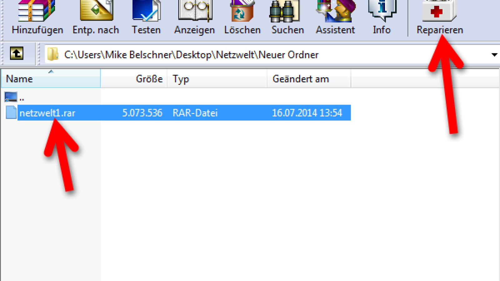 rar archive reparieren