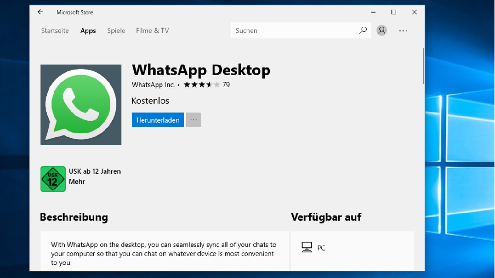 desktop app whatsapp windows