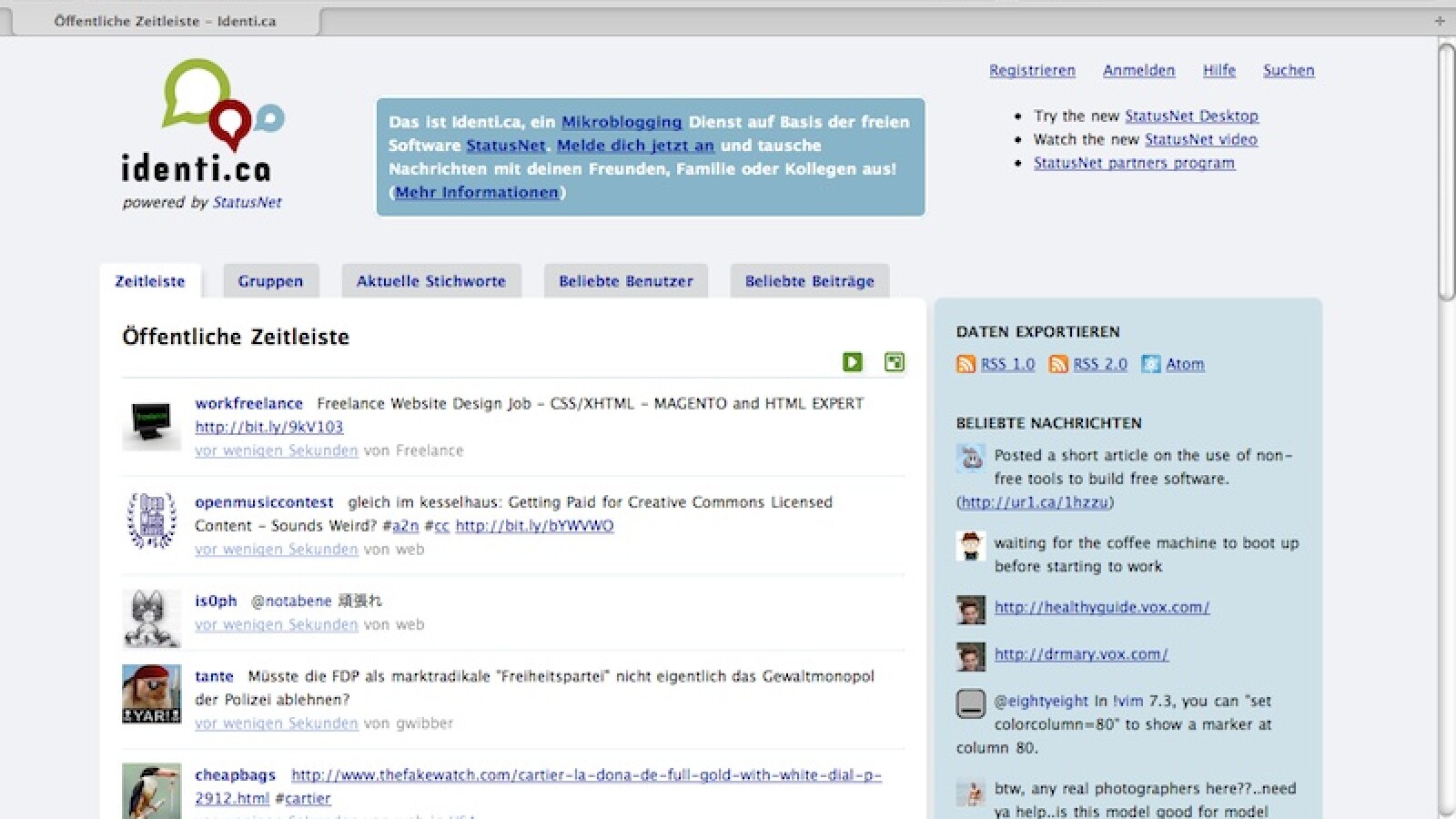 StatusNet - Alternative zu Twitter | NETZWELT