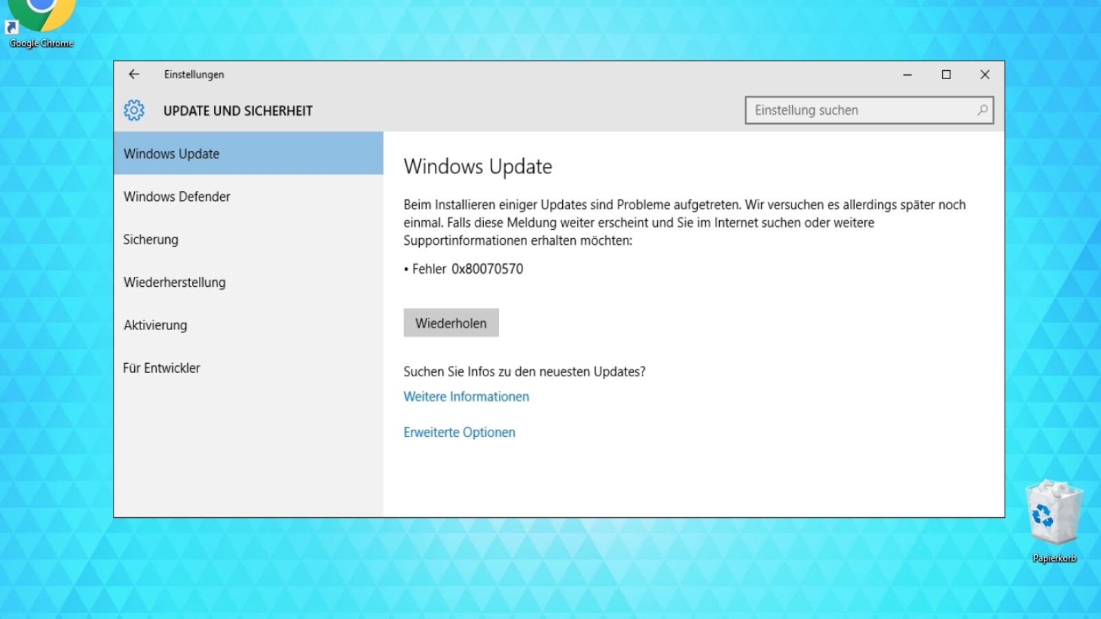 Windows 10: So behebt ihr den Update-Fehler 0x80070570 ...