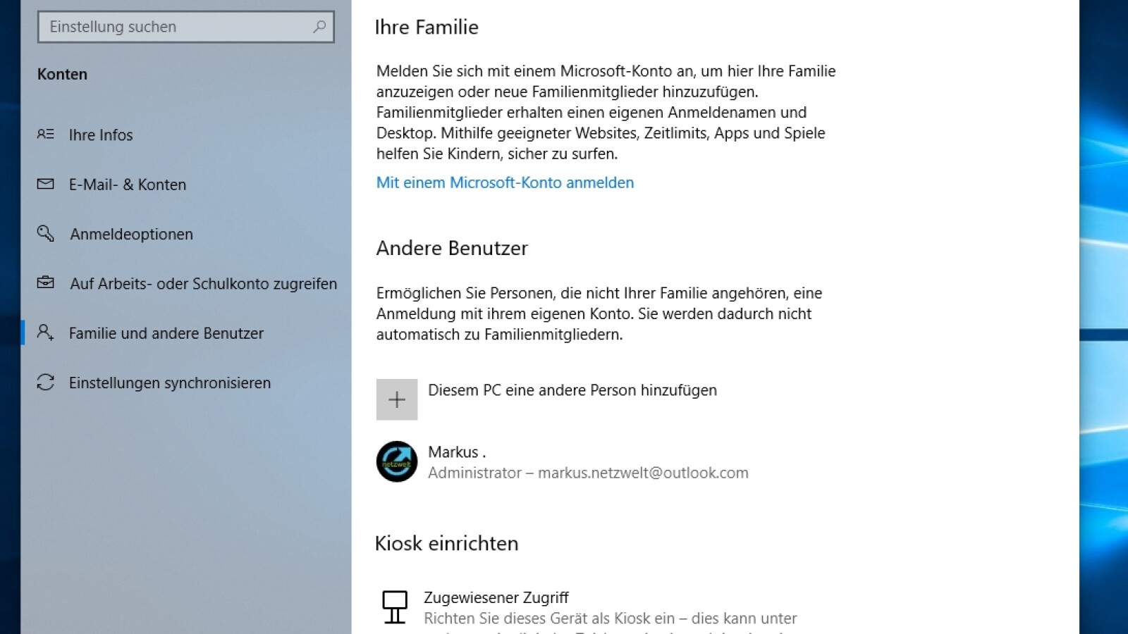 Windows 10 So Erstellt Und Verwaltet Ihr Nutzerkonten Netzwelt