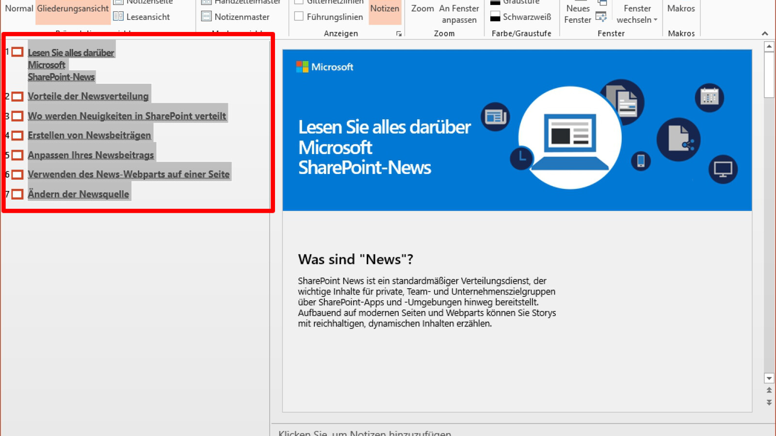 Powerpoint Inhaltsverzeichnis Oder Gliederung Erstellen Netzwelt