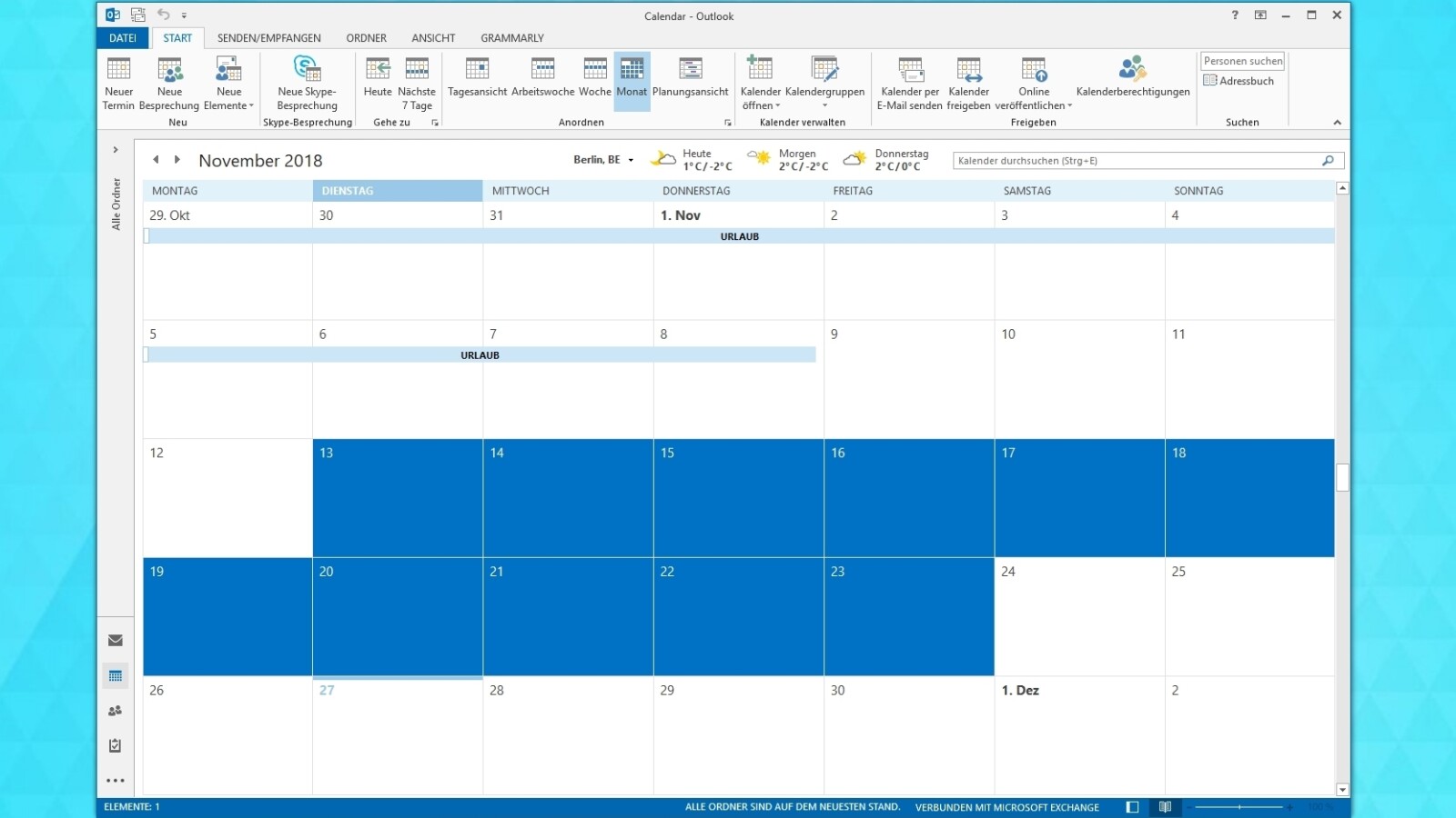 Outlook 16 Kalender 