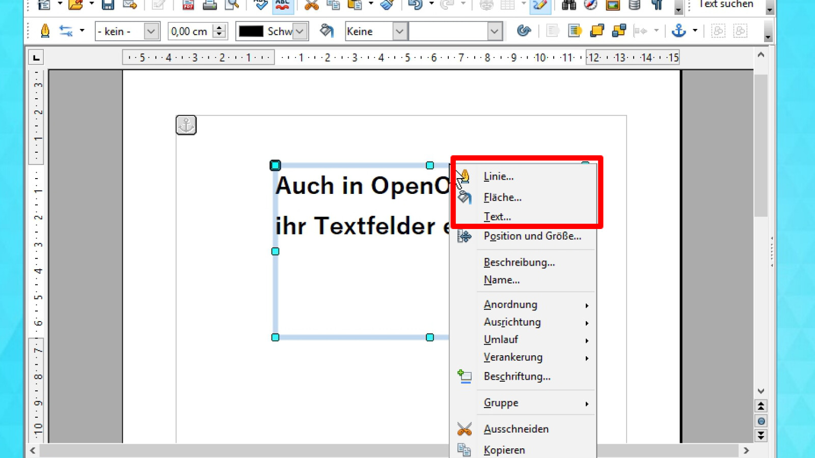 OpenOffice: So könnt ihr ein Textfeld einfügen