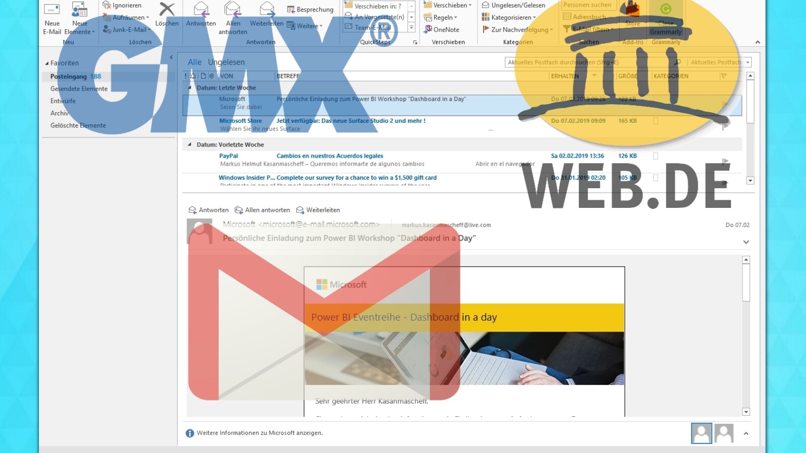 Outlook So richtet ihr im Mailer euer Konto von GMX, .de & Gmail