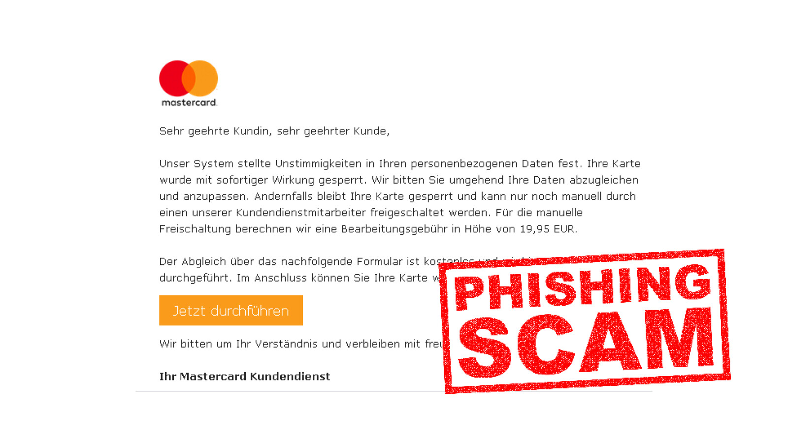 Mastercard-Phishing: "Deaktivierung Ihrer Karte" Ist Ein Betrugsversuch ...