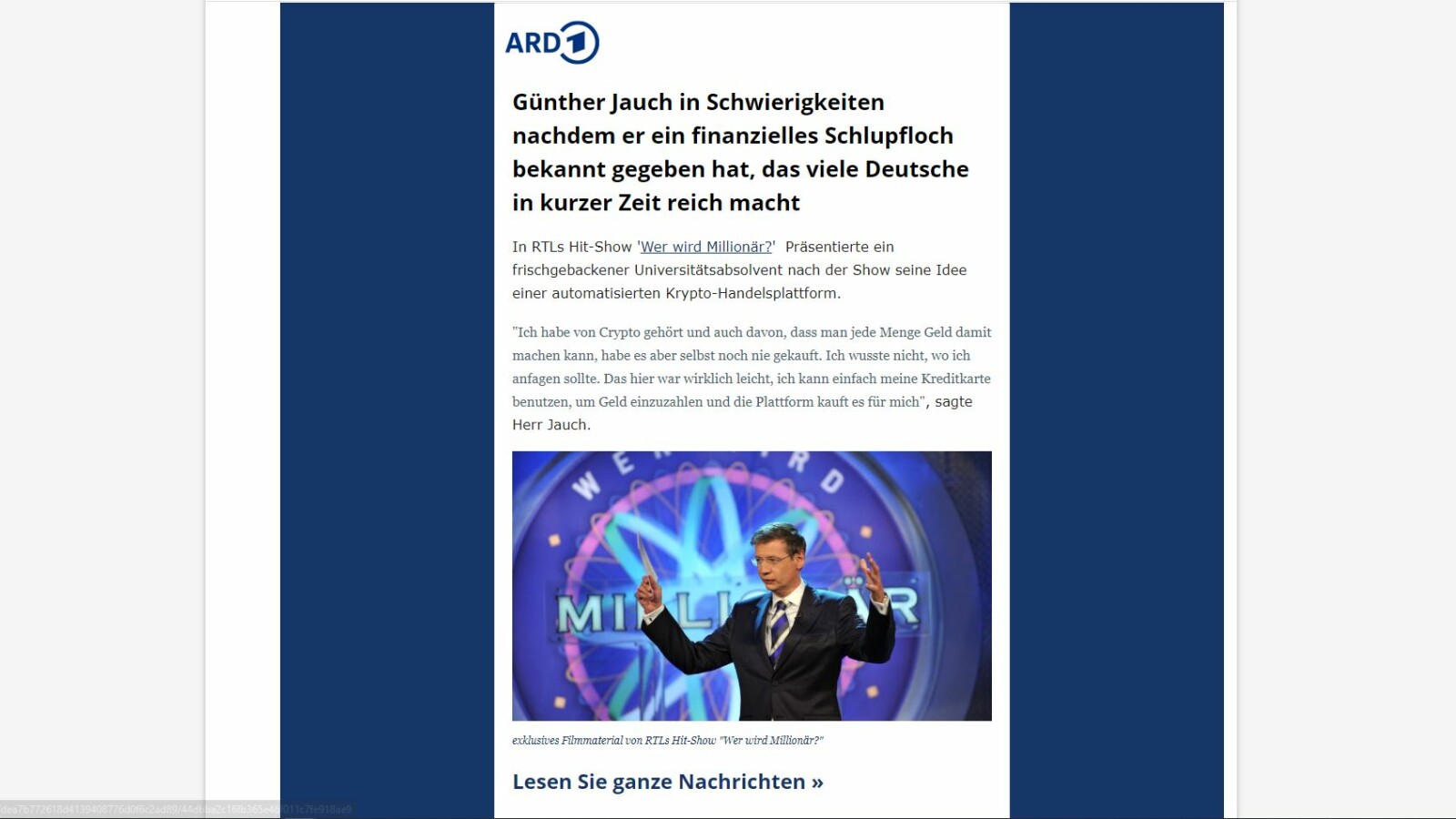 Deutsche Fernsehmoderator Günther Jauch
