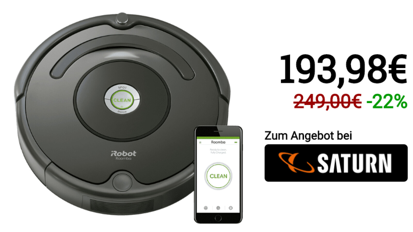 iRobot Roomba 676 Saugroboter bei Saturn für unter 200 Euro im Angebot