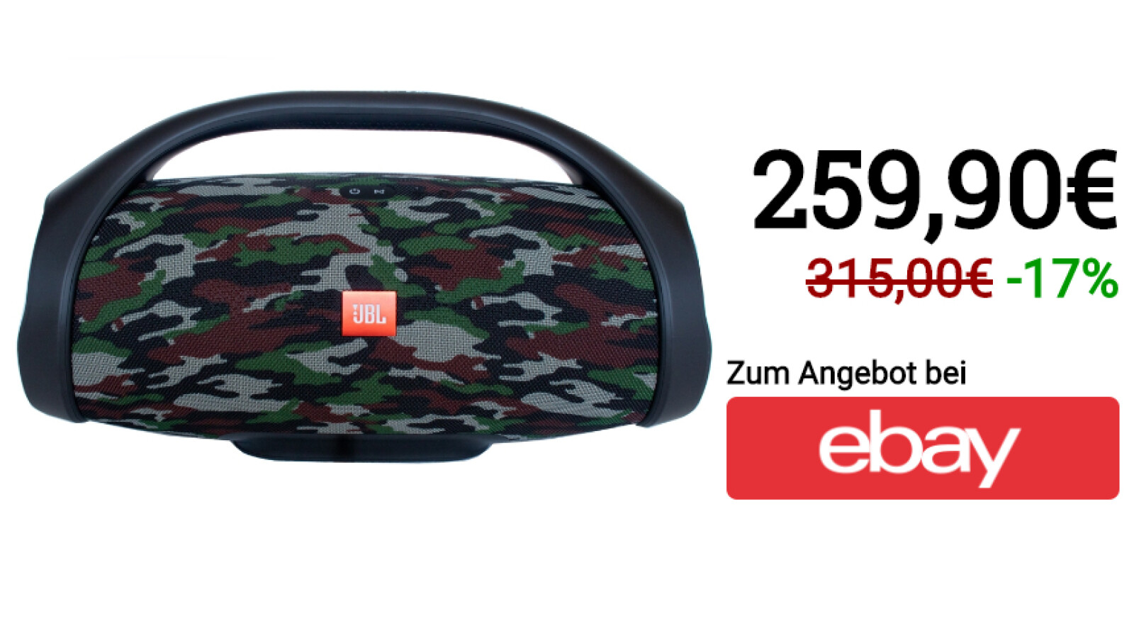 JBL Boombox BluetoothLautsprecher bei eBay über 50 Euro günstiger