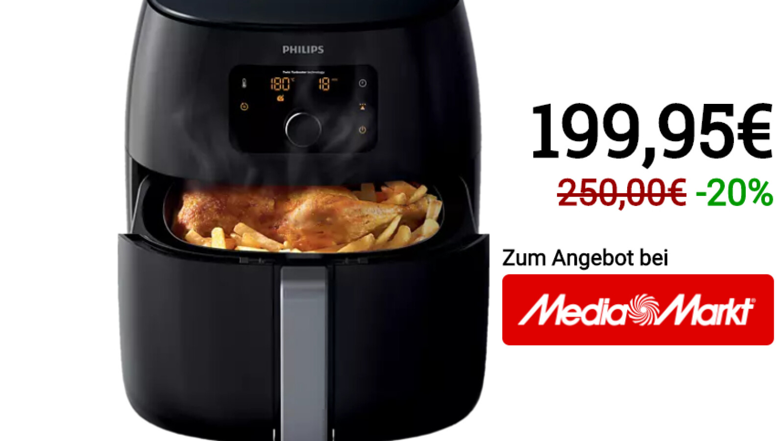 Philips Airfryer XXL: Heißluftfritteuse bei Media Markt zum Black