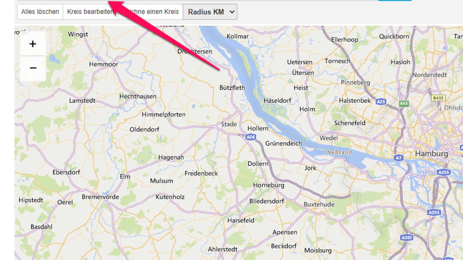 Radius umkreissuche karte Google Maps